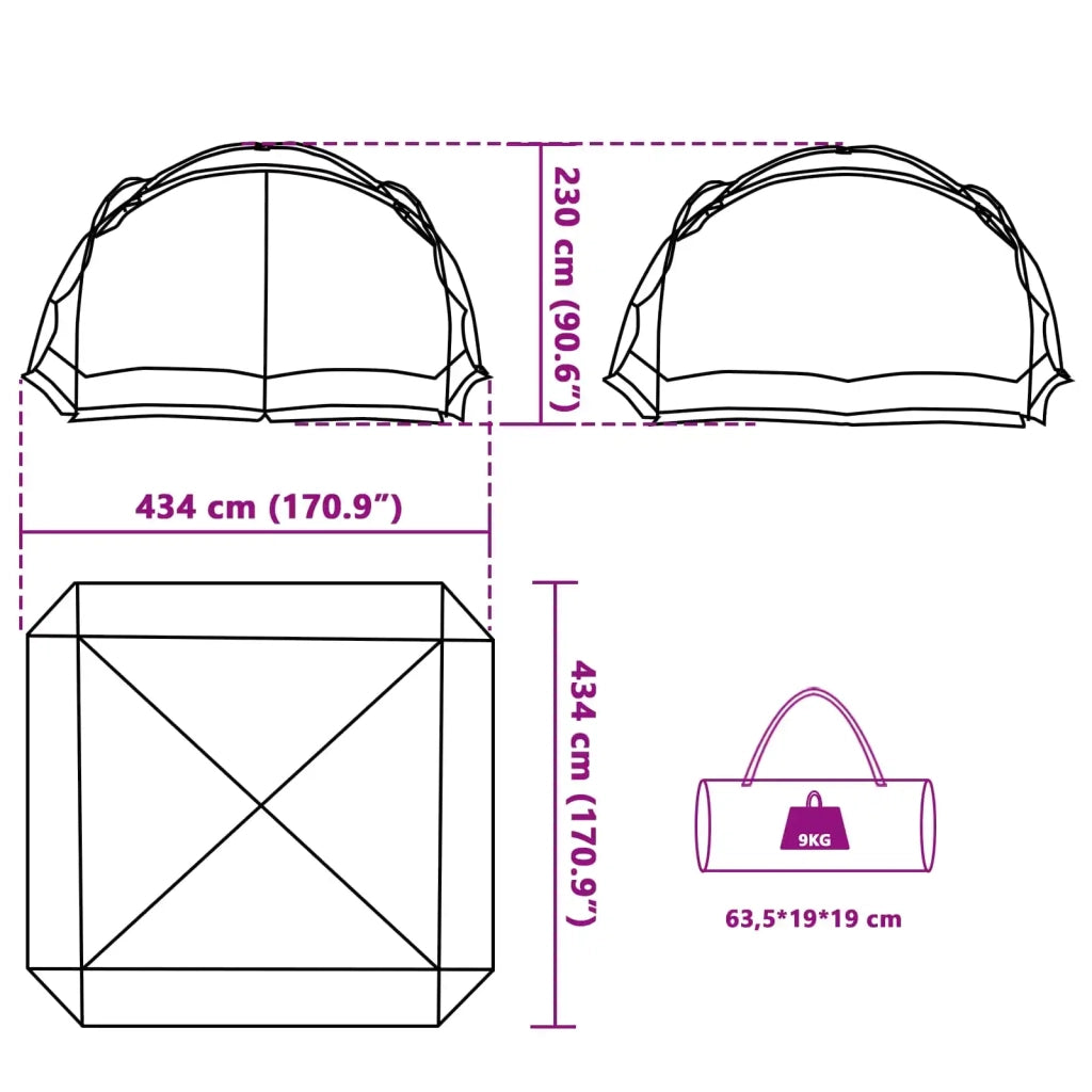Tenda zanzariera con tetto Blu Azzurro 434 x 434 x 230 cm 4100694