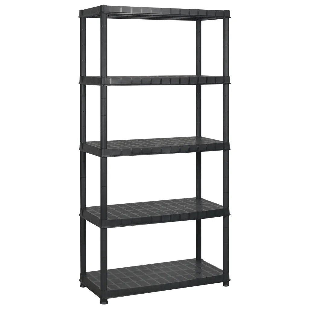 Scaffale a 5 Ripiani Nero 183x45,7x185 cm in Plastica CFW5624894