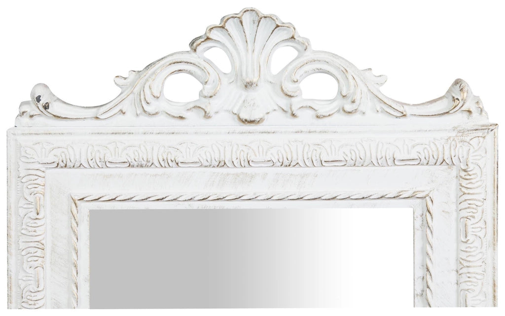 Biscottini Specchiera da appendere finitura bianco anticato Specchio parete cornice