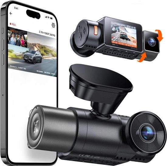 Cannoncorder per Auto - Visori Avanti e Indietro - Registrazione Video - Sicurezza Stradale - Prevenzione Danni - Funzione Giorno e Notte