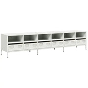 Mobile TV | Armadietto TV | Mobile Porta TV Bianco 202x39x43,5 cm in Acciaio Laminato a Freddo