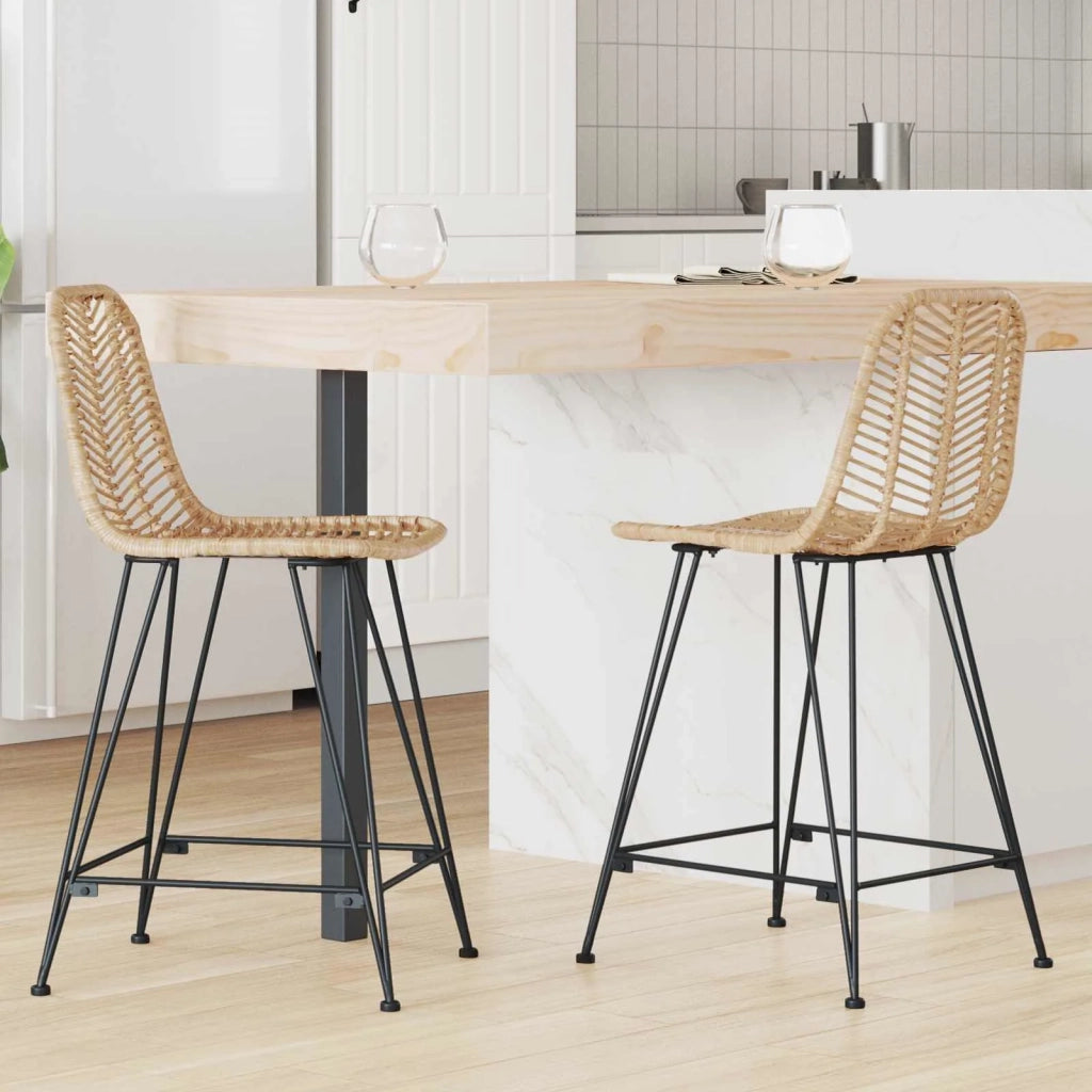 Sedia da Bar 2 pcs Naturale 44,5 x 54,5 x 97,5 cm 42011546