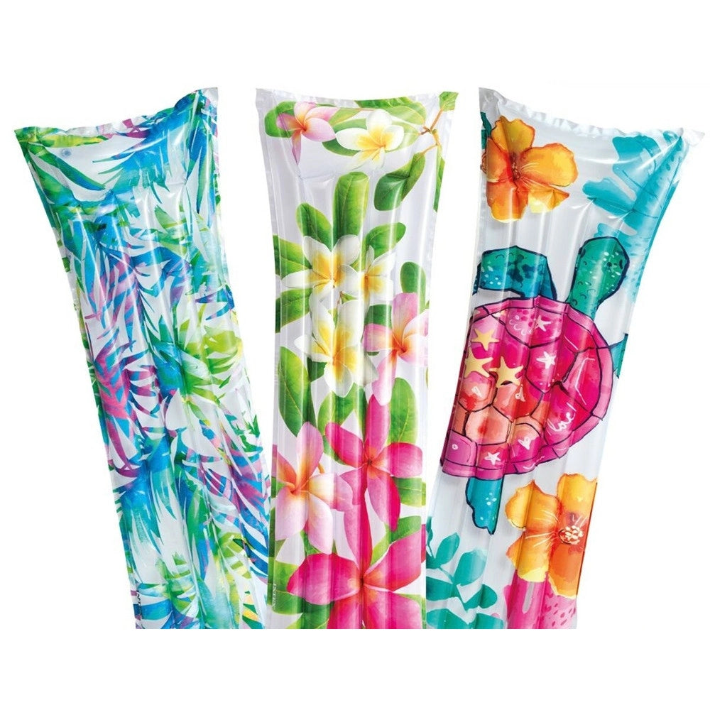 Trade Shop - Materassino Ad Aria Gonfiabile Galleggiante Fantasia Florale Tropicale 183x69cm 019961 -