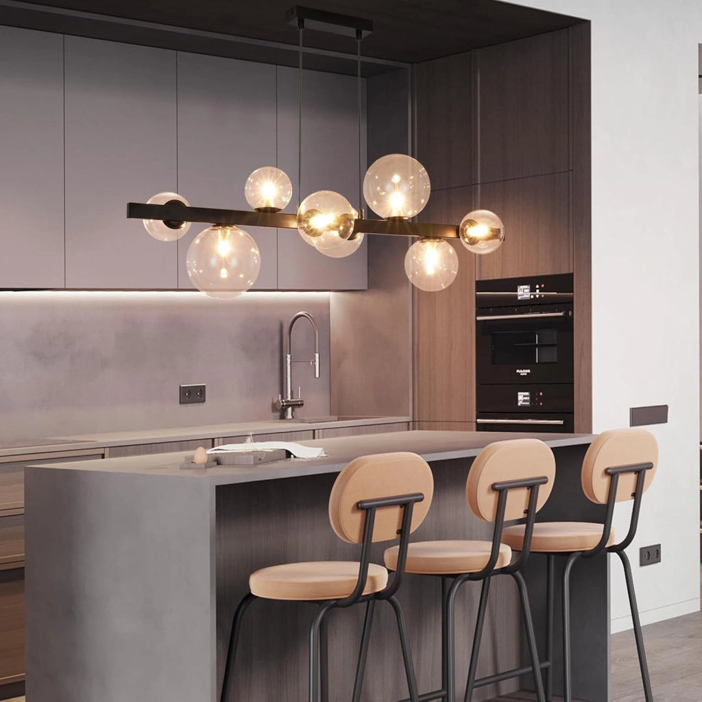 Lampada a sospensione ZMH tavolo da pranzo sospensione soggiorno G9 sospensione 8 lampadine vetro moderno