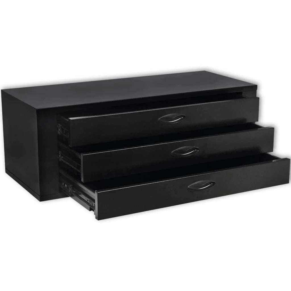 Cassettiera portautensili in metallo nero a 3 cassetti per utensili da officina 85 cm nero 02_0003239