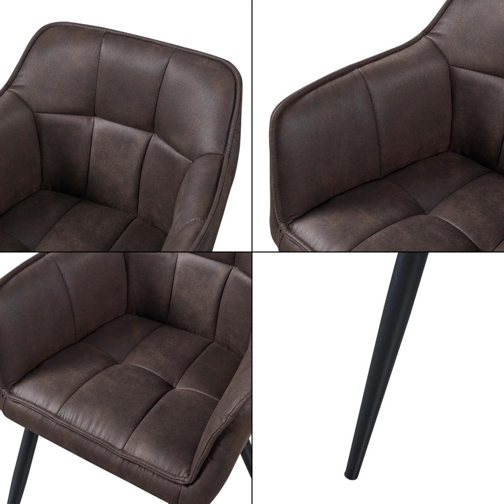 Sedia da pranzo in velluto 81 x 57 x 53 cm marrone scuro 03_0009203