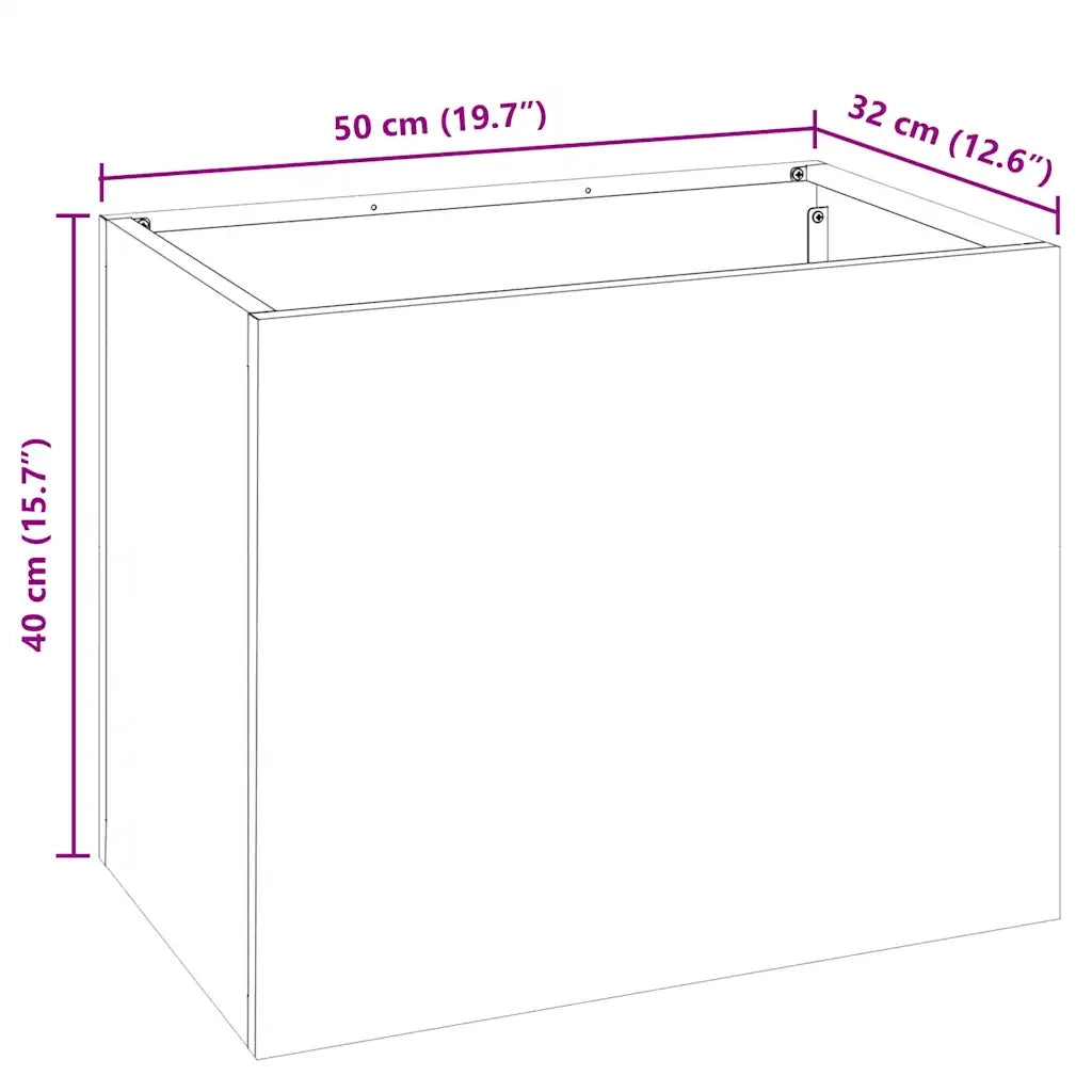 Fioriere | Cassetta per fiori | Vaso da giardino Oliver verde 50 x 32 x 40 cm