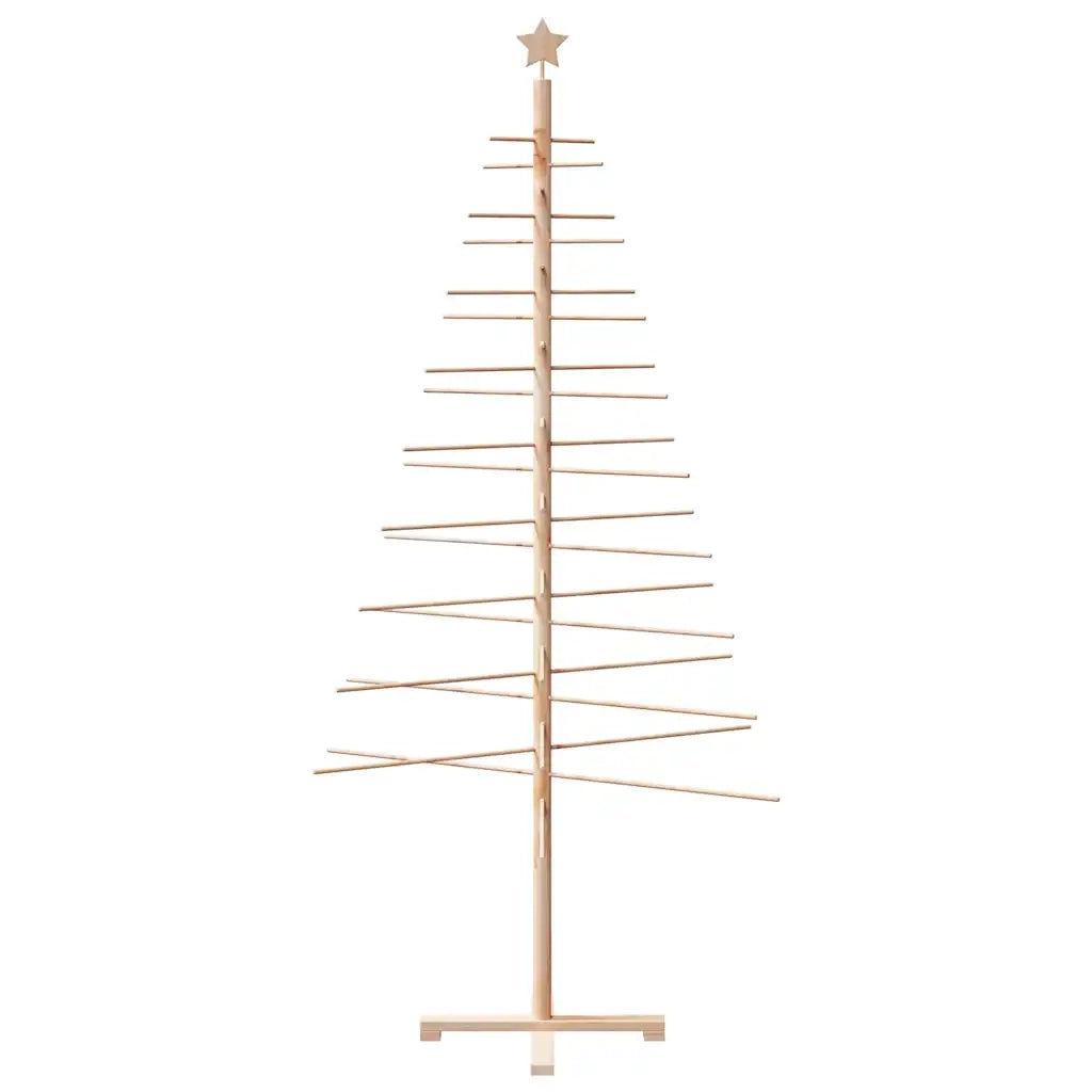 Albero di Natale Decorativo in Legno 210 cm Legno Massello Pino