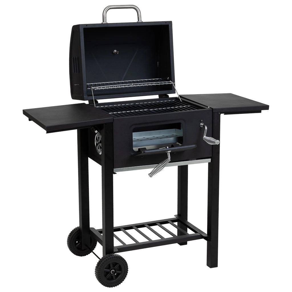 Carrello barbecue in metallo nero 98x48x96h cm