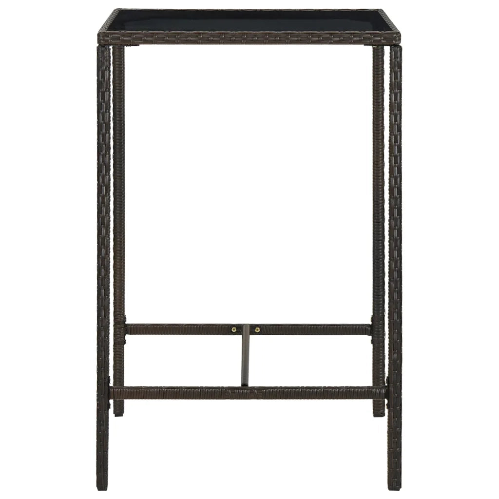 Set da Bar da Giardino 3 pz in Polyrattan Marrone