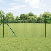 Poste per Recinzione 13 pz Verde Ã˜32 mm 170 cm Acciaio Zincato