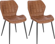 Sedie da Cucina in Pelle Finta - Set da 2 - Cucina - Stile, Ergonomica e Comoda - Colorazione Legno Chiara