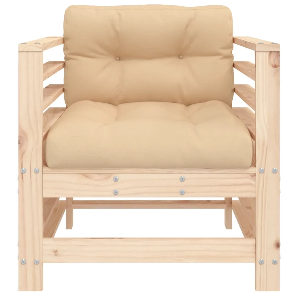 Sedia da patio-Sedie da Giardino con Cuscini 2 pz Legno Massello di Pino 992508