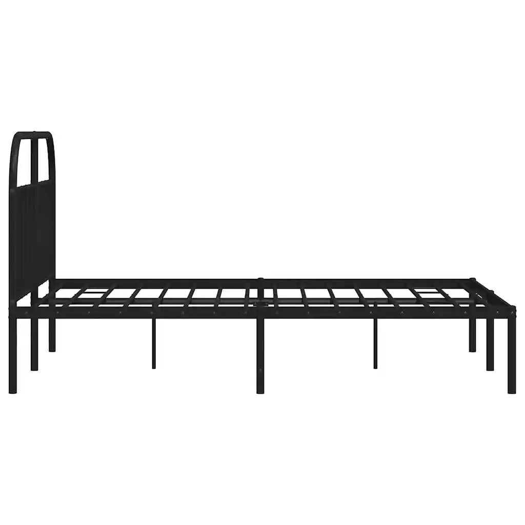 Giroletto con Testiera-Struttura Letto con testiera in Metallo Nero 135x190 cm 558190