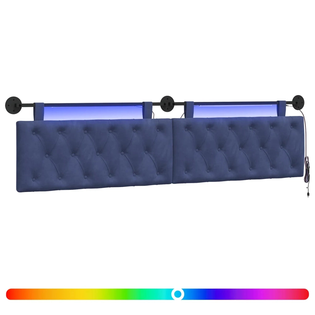 Testiera sospesa Con luce LED Blu Polizia Velluto