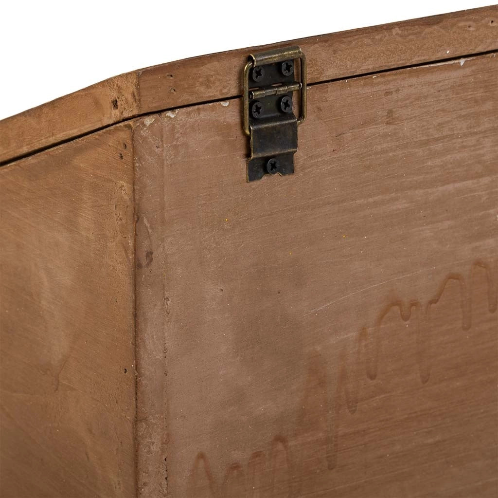 Cassetta in legno marrone con finestre 35x19x12/20h cm
