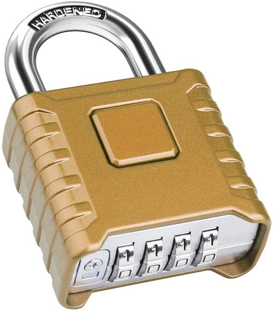 Combinazione robusta a 4 cifre, slot combinato 52MM con barra di 8MM, blocco di sicurezza in acciaio inossidabile 304, impermeabile e resistente ai furti per giardino, cancello, garage, porta in ottone.