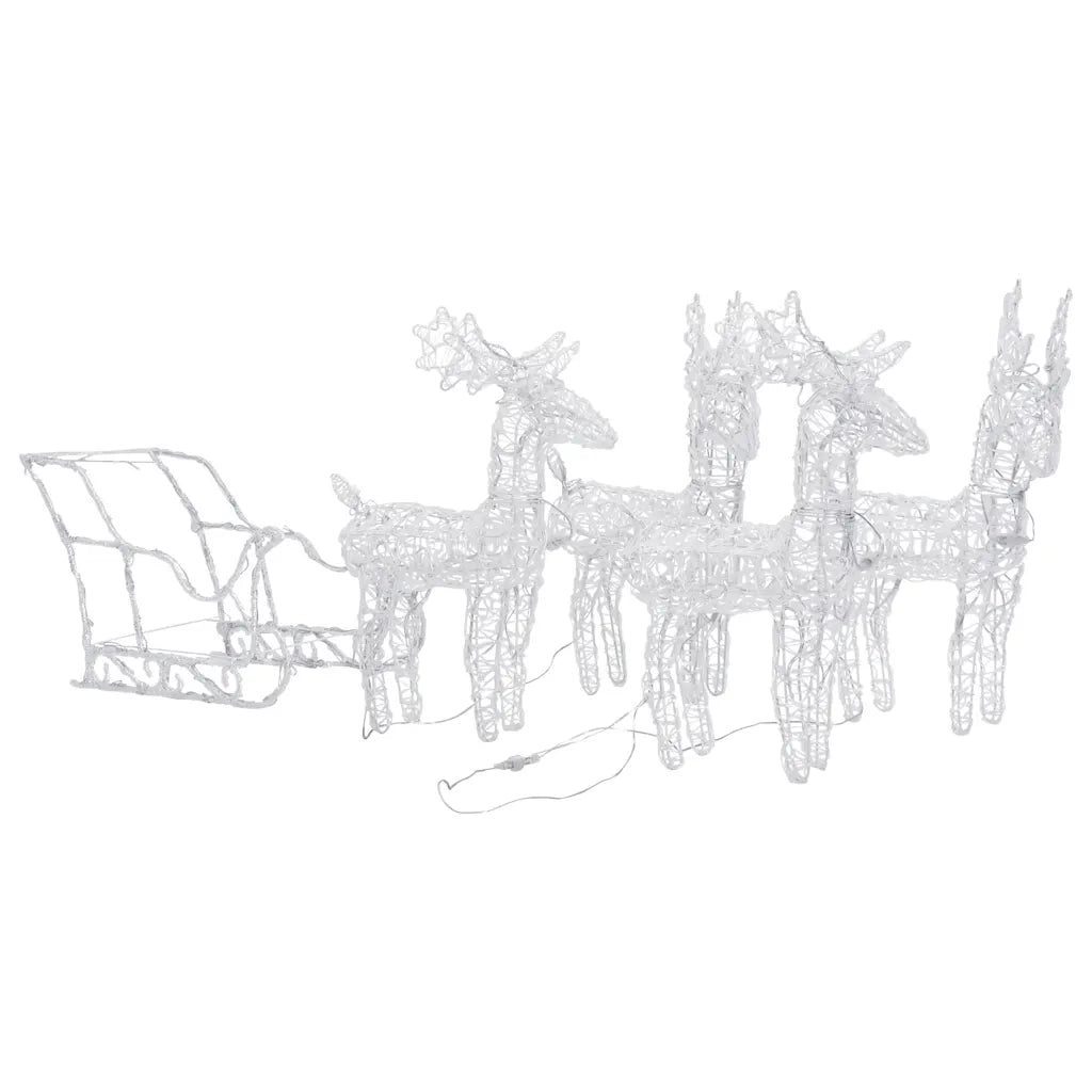 Decorazione Natalizia Renne e Slitta 280x28x55 cm in Acrilico 328524
