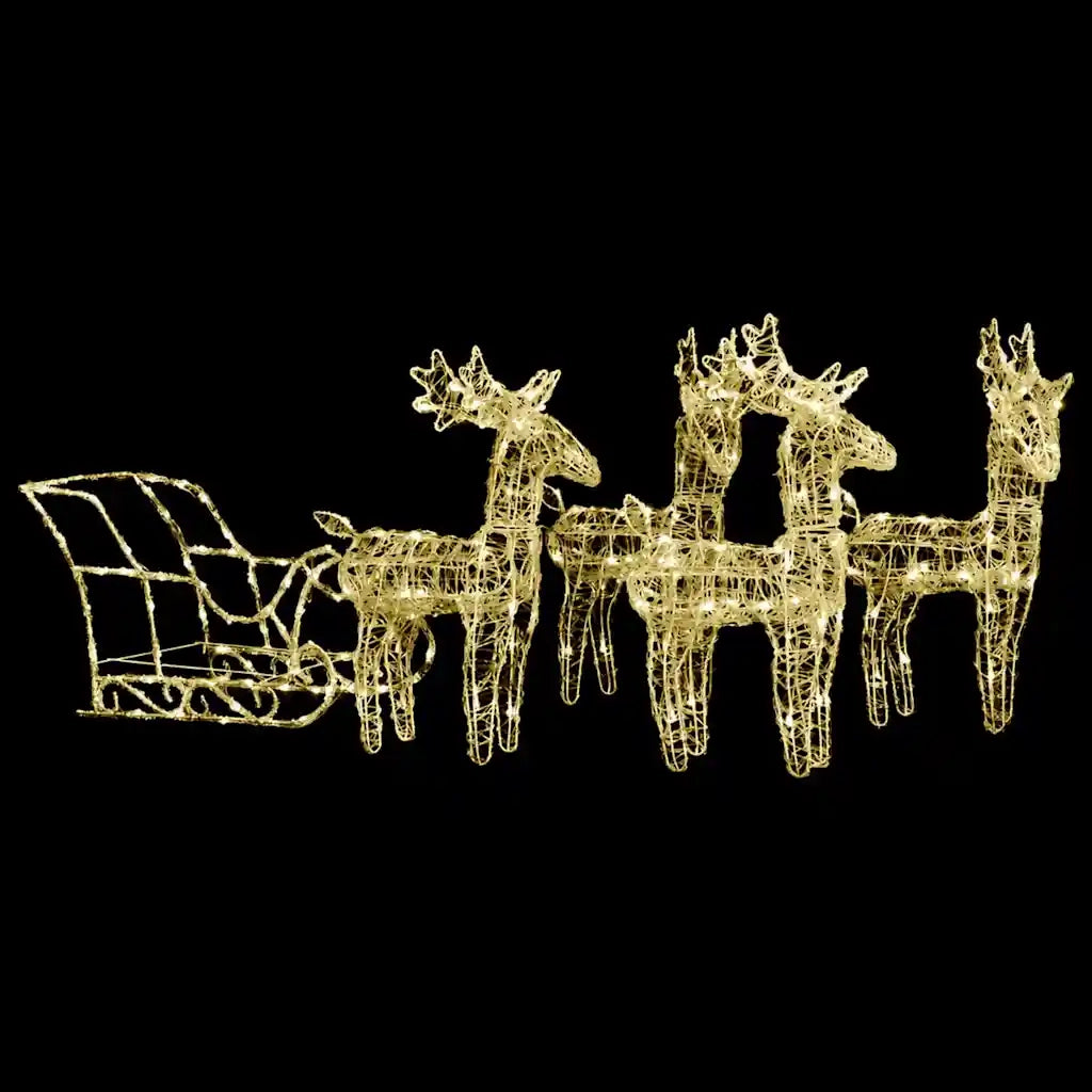 Decorazione Natalizia Renne e Slitta 280x28x55 cm in Acrilico 328524
