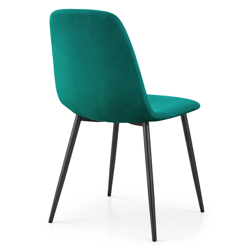Sedia in velluto trapuntata LUMO Verde Bottiglia gambe nere