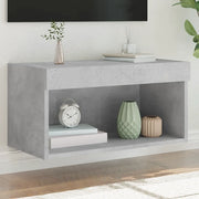Mobile Porta TV con Luci LED-Mobile per TV-Credenza TV Grigio Cemento 60x30x30 cm
