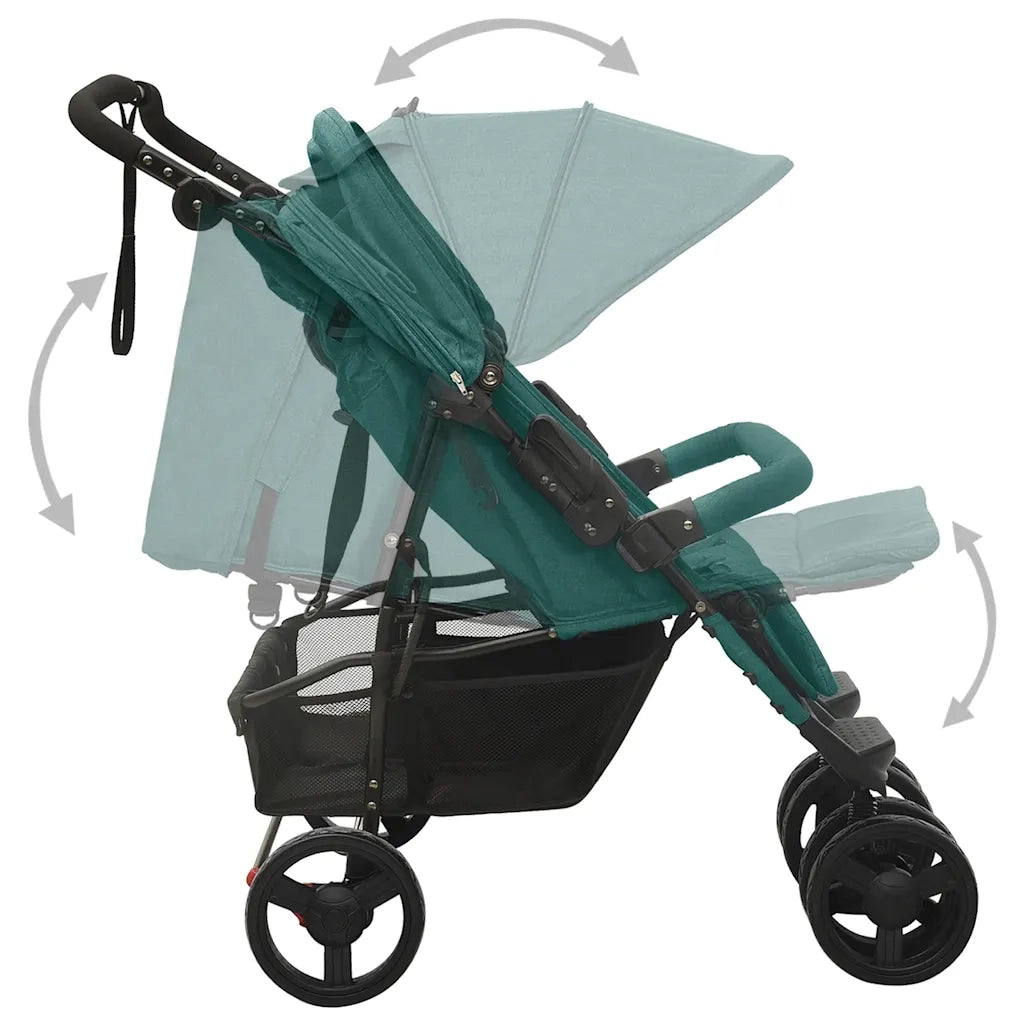 Passeggino Gemellare Verde in Acciaio CFW3948875
