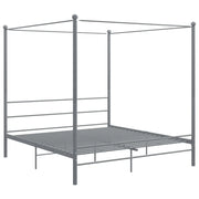 Letto a Baldacchino Grigio in Metallo 200x200 cm 325071