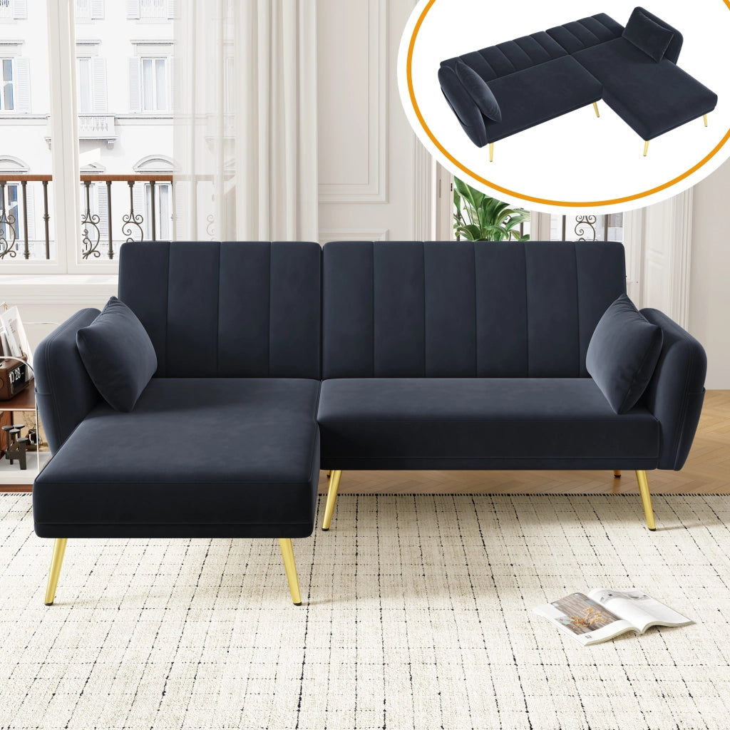 Divano Letto Angolare con Funzione Letto ¨C MINIMAL ¨C Tessuto, Estraibile