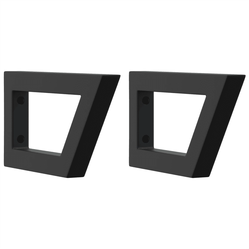 Reggimensole per Lavabo 2 pz Nere Trapezio in Acciaio 4007283