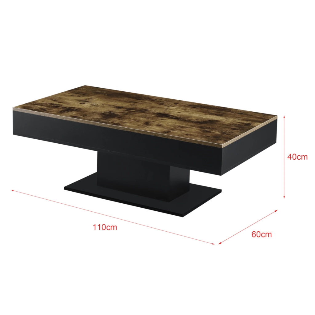 Tavolino con contenitore pannello di particelle 110 cm nero/marrone 03_0006147