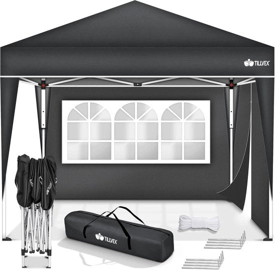 Tenda da giardino e per eventi 3x3 m con protezione UV - Tenda da festa regolabile per giardino e eventi