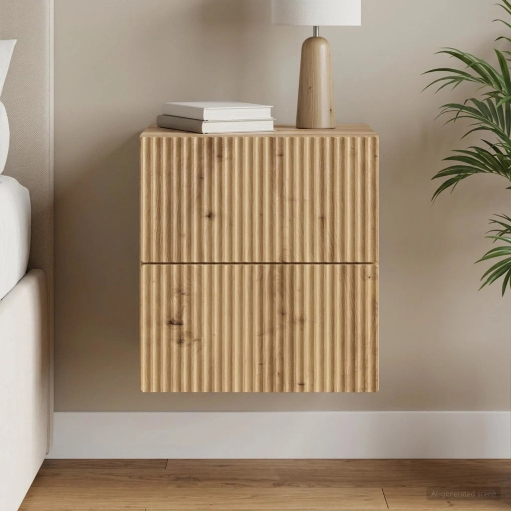 Mobiletto da notte a muro Rovere Artigianale 33 x 34,5 x 40 cm 898483
