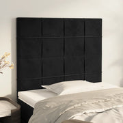 Testiera-Testata-Testiera Decorativa Nera 100x5x118/128 cm Velluto 795625