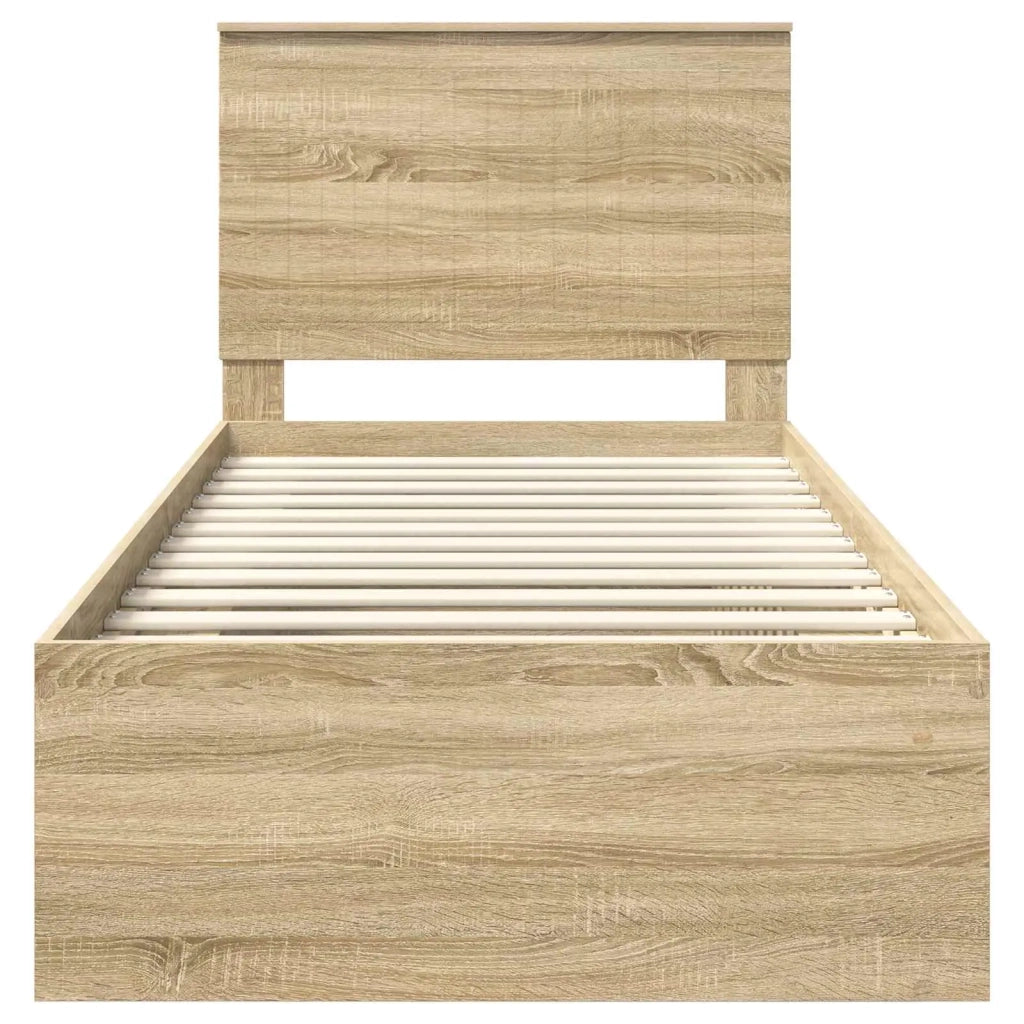 Struttura del letto Rovere Sonoma 90 x 190 cm Pino massello 3411057