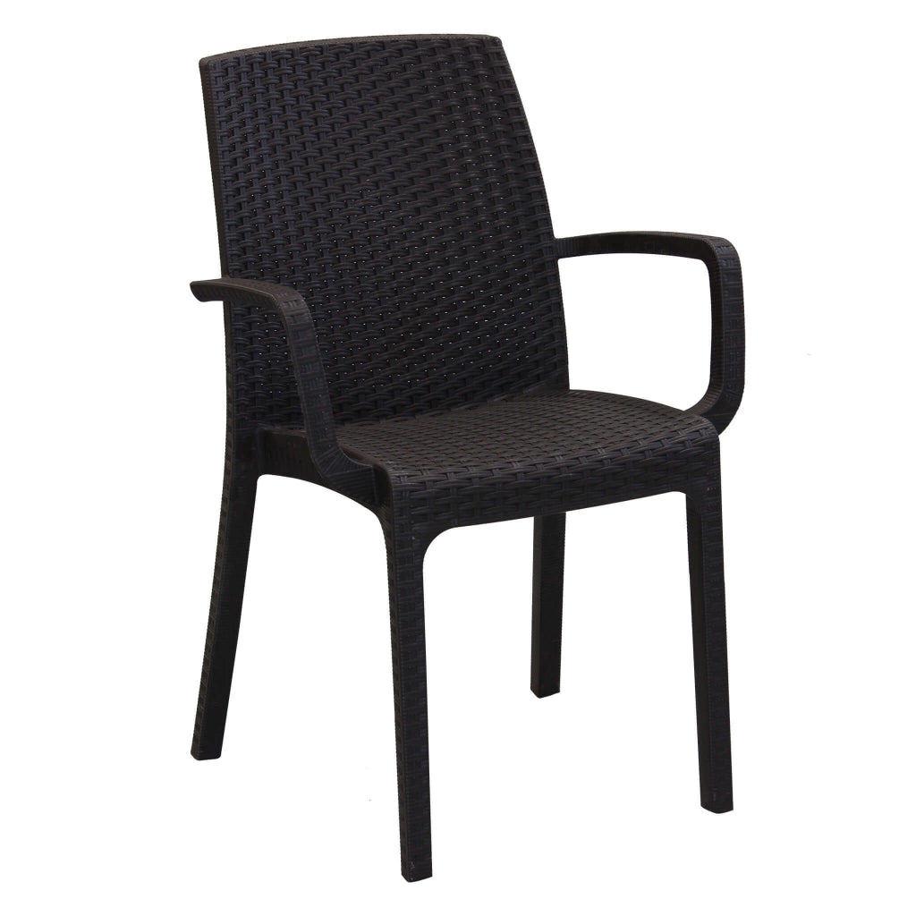POLTRONA INDIANA IMPILABILE IN POLYRATTAN SINTETICO MARRONE