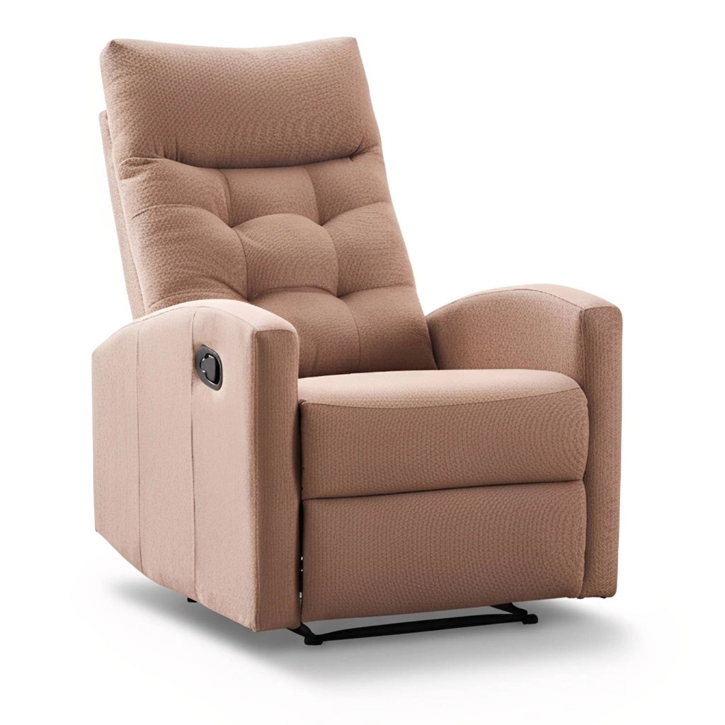 Marvin Poltrona Relax Reclinabile Manuale con Poggiapiedi Solena, Schienale Regolabile Seduta Ergonomica in Tess Tortora