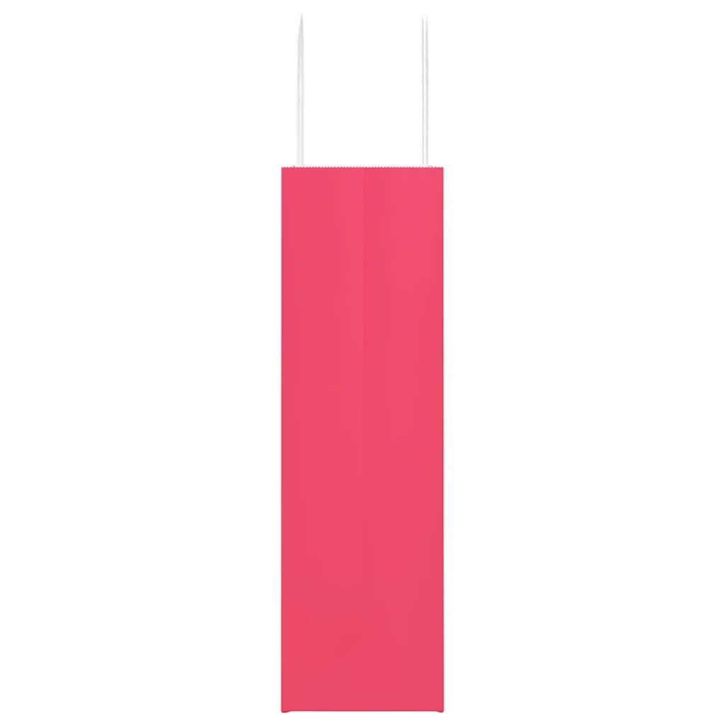 vidaXL Sacchetti di Carta 250 pz con Manici Rosa 21x11x36 cm
