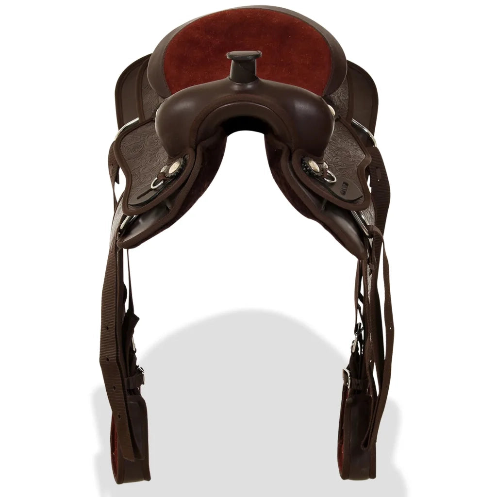 Sella Western Testiera e Pettorale in Vera Pelle 12" Marrone cod mxl 67962