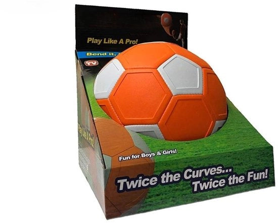 Palla Curva per Calcio - Palla Curva per Giochi di Calcio - Palla Curva per Giochi di Baseball - Palla Curva per Divertimento - Palla Soft per Bambini di 6 Anni - colore Arancione e Bianco
