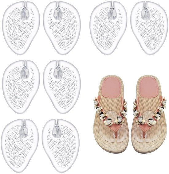 Calzini per adolescenti - Protezione per piedi in silicone - Flip flop comodi - Cuscino respirante per i piedi - Supporto per i piedi - 4 paia di inlay per piedi