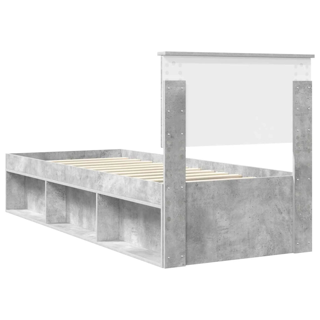 Struttura del letto Grigio Concretè 75 x 190 cm Pino massello