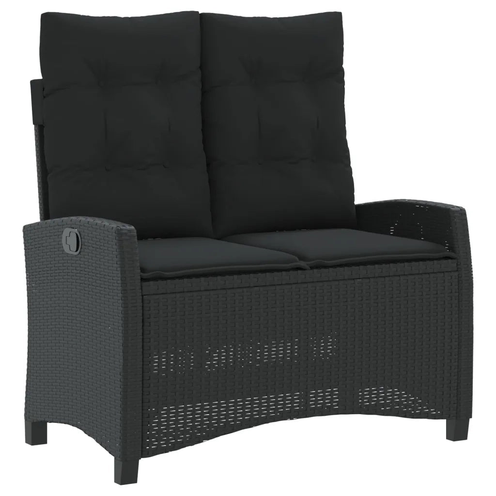 Set da Pranzo da Giardino 4 pz con Cuscini Nero in Polyrattan 3277392