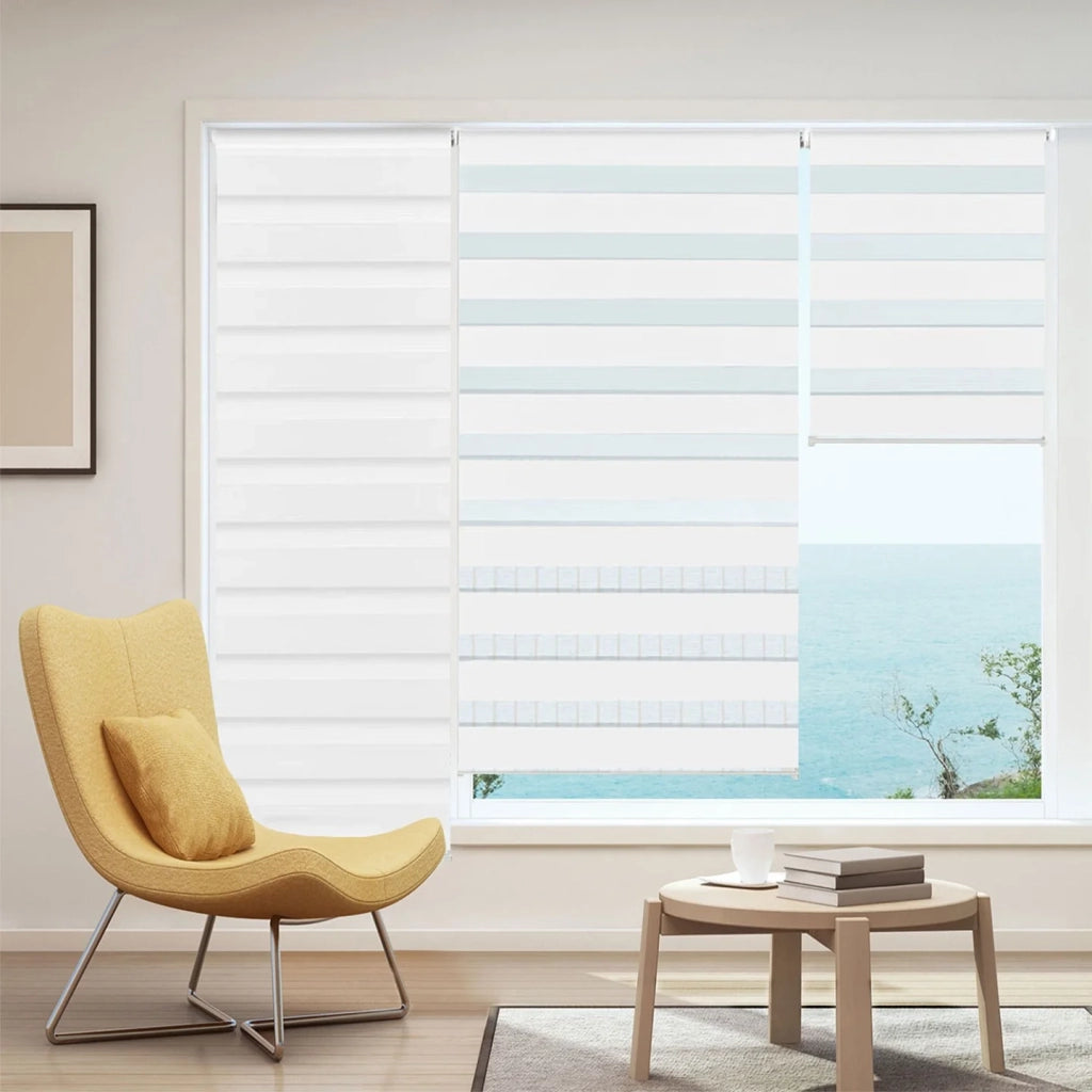 IDMarket - Tenda a rullo zebrata giorno-notte 60 x 170 cm bianca