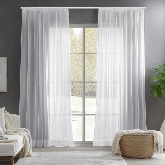 Gordini pronti da appendere con ganci - Tende pronte da appendere - Tende intermedie - Tende oscuranti - Camera da soggiorno - Camera da letto - Decorazione per finestre - Casa - Arredamento