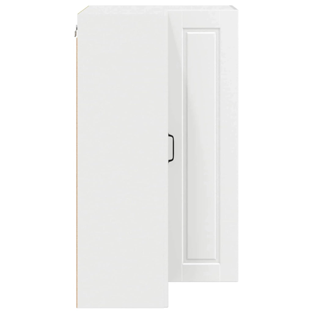 Mobile da cucina moderno da parete 57 x 57 x 100 cm pratico contenitore stile elegante legno ingegnerizzato bianco 02_0054502