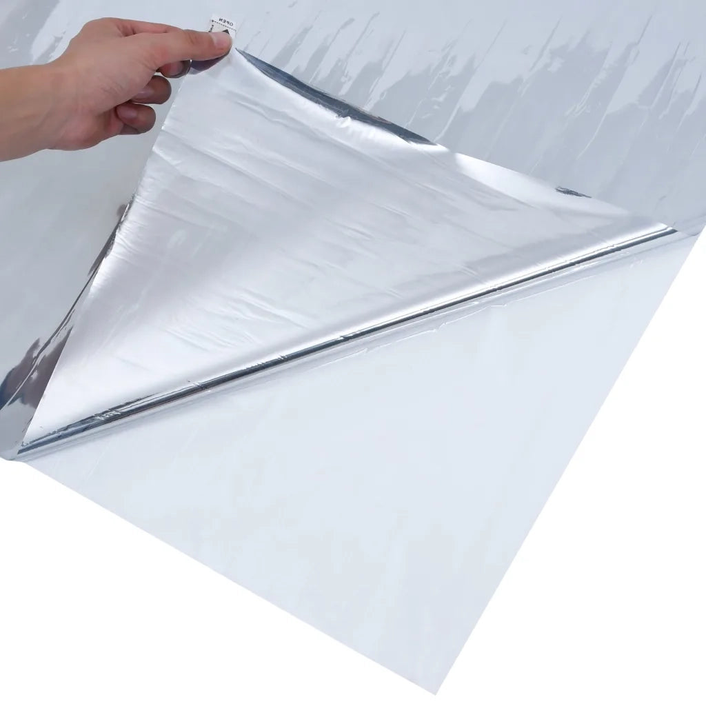 Pellicola Solare Statica Riflettente Argento 90x2000 cm PVC 155867