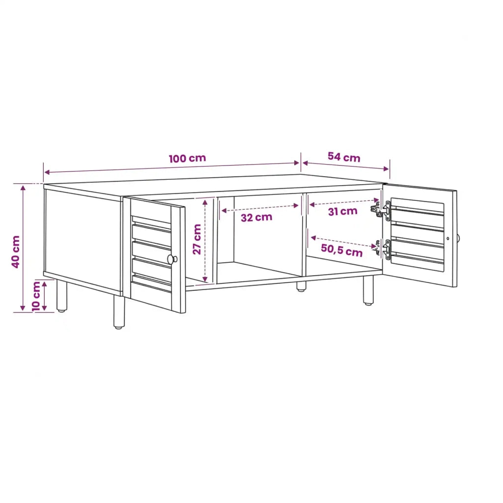 Tavolino da salotto Naturale 100 x 54 x 40 cm 4018856