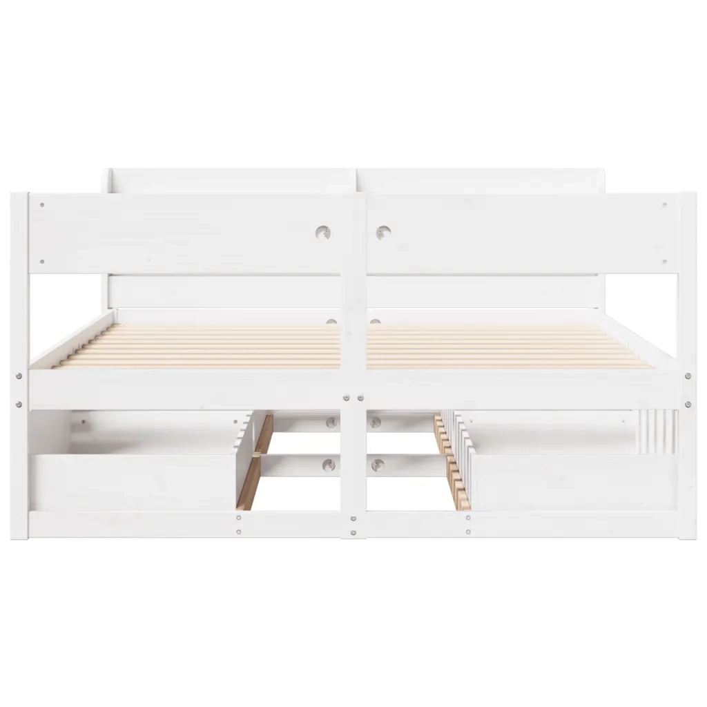 Letto senza Materasso Bianco 140x200 cm Legno Massello di Pino 3307123