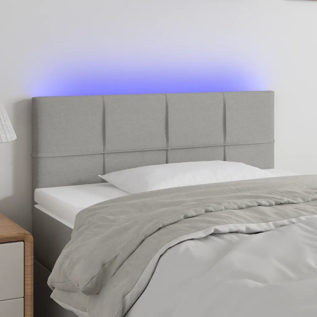 Testiera a LED-Testata con LED Grigio Chiaro 90x5x78/88 cm in Tessuto 416887
