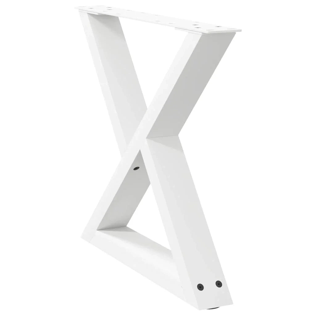 Set di 2 gambe regolabili per tavolino da caffè 50 x 42-43,3 cm design moderno soggiorno acciaio bianco 02_0056991
